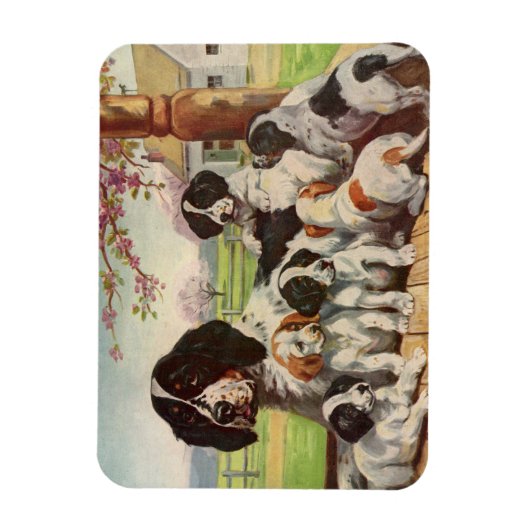 English Springer Spanische Mutter und Welpen Magnet (Vertikal)