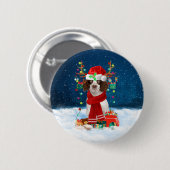 English Springer Spanischer Hund mit Weihnachtsges Button (Vorne & Hinten)
