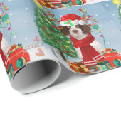 English Springer Spanischer Hund mit Weihnachtsges Geschenkpapier (Rolleneckpunkt)