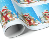 English Springer Spanischer Hund mit Weihnachtsges Geschenkpapier (Rolleneckpunkt)