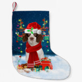 English Springer Spanischer Hund mit Weihnachtsges Kleiner Weihnachtsstrumpf (Vorderseite)