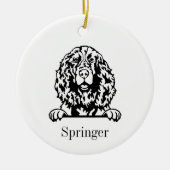English Springer Spanischer Hund Personalisiert Pe Keramik Ornament (Vorne)