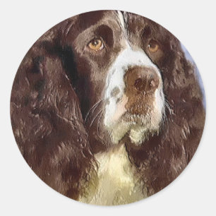 English Springer Spanish Art Gifts Runder Aufkleber