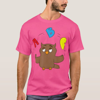 English Teacher Juggling Design Owl Teacher T-Shirt