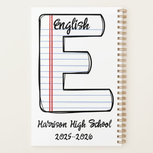 English Teacher Planner with Notebook Initial Planer (Rückseite)