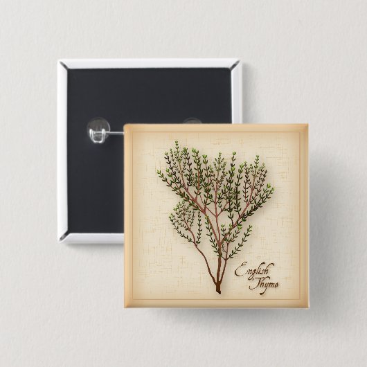 English Thyme Herb Button (Vorne & Hinten)