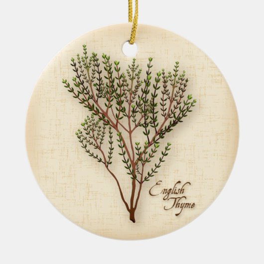 English Thyme Herb Keramikornament (Vorne)