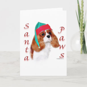 English Toy Spanel Santa Paws Feiertagskarte