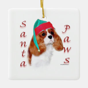 English Toy Spanel Santa Paws Keramikornament