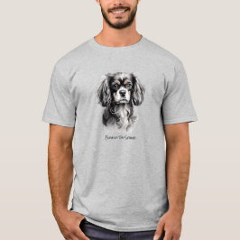 English Toy Spaniel Black and White Silhouette T-Shirt