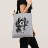 English Toy Spaniel Black and White Silhouette Tasche (Von Nahem)