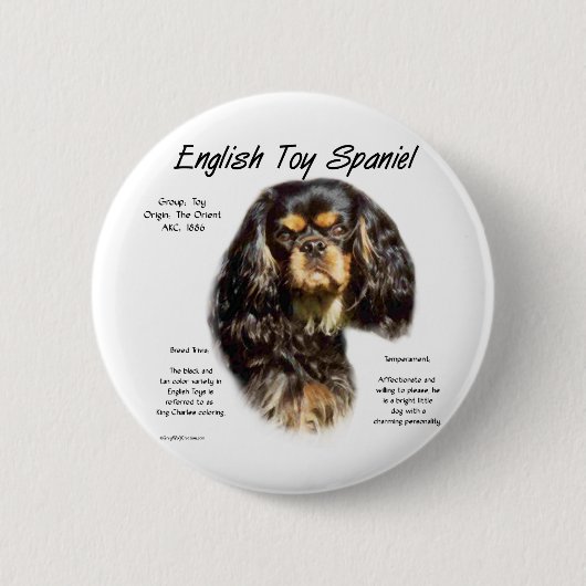 English Toy Spaniel (King charles) Historisches De Button (Vorderseite)