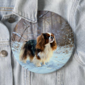 English Toy Spaniel Let It Snow Weihnachten Button (Beispiel)
