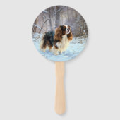 English Toy Spaniel Let It Snow Weihnachten Fächer (Vorderseite)