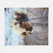 English Toy Spaniel Let It Snow Weihnachten Fleecedecke (Vorderseite (Horizontal))