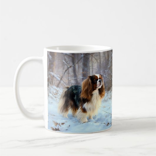 English Toy Spaniel Let It Snow Weihnachten Kaffeetasse (Links)