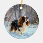 English Toy Spaniel Let It Snow Weihnachten Keramik Ornament (Vorne)