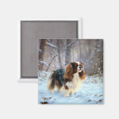 English Toy Spaniel Let It Snow Weihnachten Magnet (Vorderseite/Rückseite)