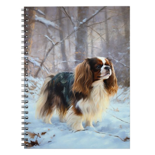 English Toy Spaniel Let It Snow Weihnachten Notizblock (Vorderseite)