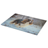 English Toy Spaniel Let It Snow Weihnachten Schneidebrett (Ecke)