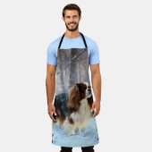 English Toy Spaniel Let It Snow Weihnachten Schürze (Getragen)