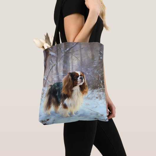 English Toy Spaniel Let It Snow Weihnachten Tasche (Von Nahem)