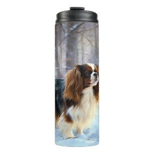 English Toy Spaniel Let It Snow Weihnachten Thermosbecher