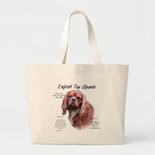English Toy Spaniel (ruby) History Design Jumbo Stoffbeutel