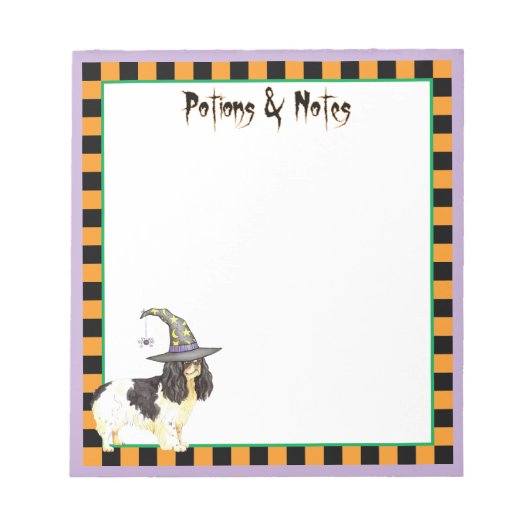 English Toy Spaniel Witch Notepad Notizblock (Vorderseite)