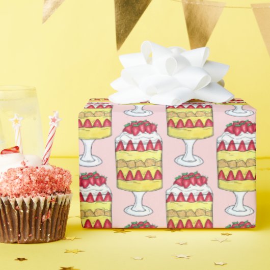 English Trifle Fruit Custard Dessert British Food Geschenkpapier (Geburtstagsparty)