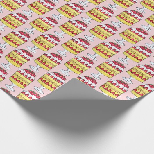 English Trifle Fruit Custard Dessert British Food Geschenkpapier (Ecke)