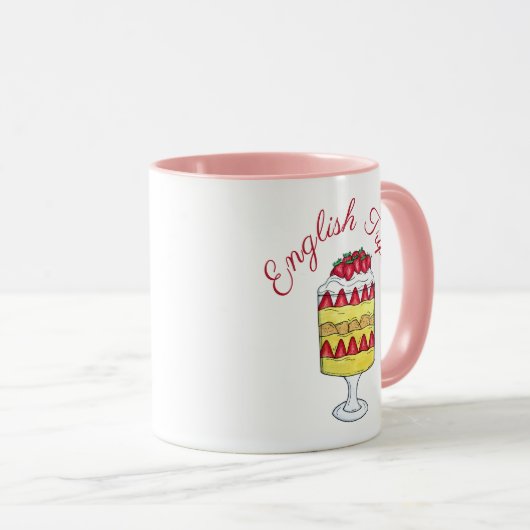 English Trifle Fruit Custard Dessert British Food Tasse (VorderseiteRechts)