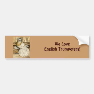 English Trumpeter Pigeon Cream Bar Autoaufkleber