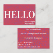 English Tutor Business Card Visitenkarte (Vorne/Hinten)