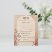 English Wedding Details Card Terracotta Arch Einladung (Stehend Vorderseite)