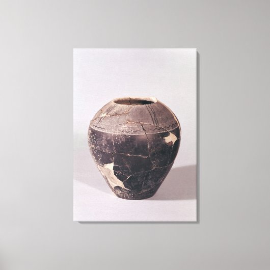 Engobe-Vase mit abgerundeten Linien Leinwanddruck (Vorderseite)