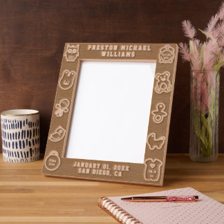 Engraved Baby Birth Stats Personal Picture Frame Geätzte Rahmen