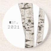 Engraved Birch Tree Coaster Getränkeuntersetzer (Vorne)