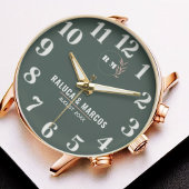 Engraved Monogram Couples Minimalist Personalized  Armbanduhr