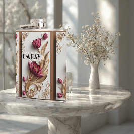 Engraved Ornate Baroque Opulence Vintage Ivory Flachmann