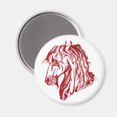 Engry Devil Pferd in Rot und wählen Sie Ihren Hint Magnet (Vorderseite/Rückseite)