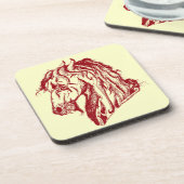 Engry Devil Pferd in Rot und wählen Sie Ihren Hint Untersetzer (Linke Seite)