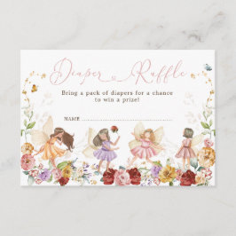 Enhanted Garden Floral Fairy Baby Diaper Raffle Begleitkarte