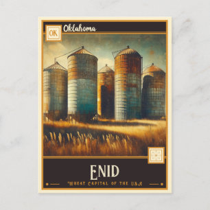 Enid, Oklahoma VINTAG Postkarte