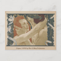Enigma (1898) Couple Embracing Vintag Postcard