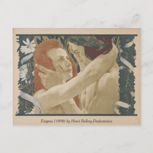Enigma (1898) Paar umarmt Vintage-Postkarte Postkarte