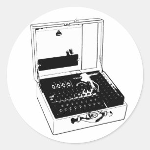 Enigma Machine Criptography World War II Runder Aufkleber