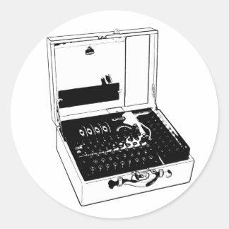 Enigma Machine Criptography World War II Runder Aufkleber