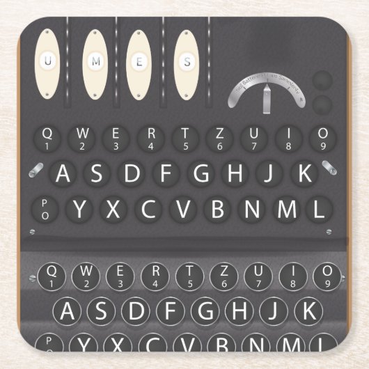 Enigma Rechteckiger Pappuntersetzer (Vorderseite)