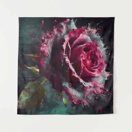 Enigmatic Baccara Rose Wandteppich (Vorderseite (Horizontal))